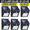 Set 6 lămpi solare 30 LED pentru exterior cu senzor de mișcare!