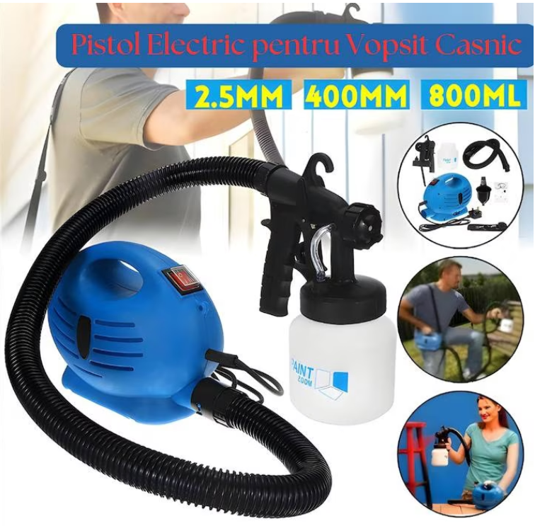Aparat de vopsit, Pistol electric pentru zugravit, 650W, Albastru