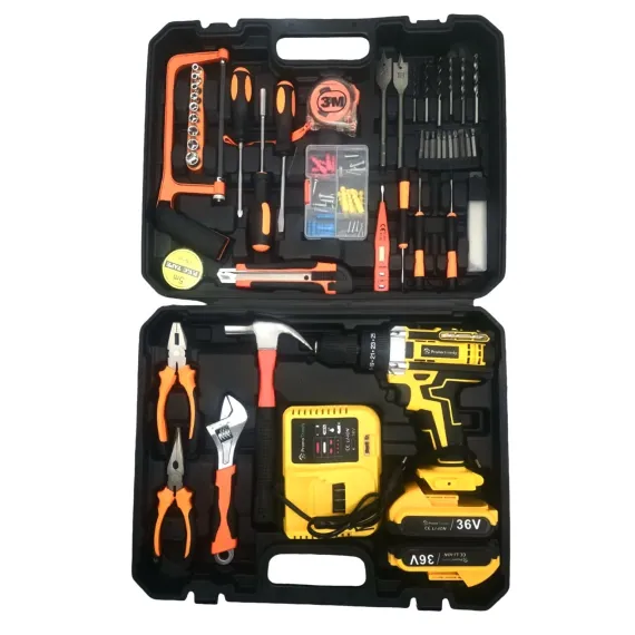 Set Bormasina cu 2 BATERII 36V + 100 accesorii incluse